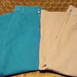 Green and Beige Pants. Sold Together